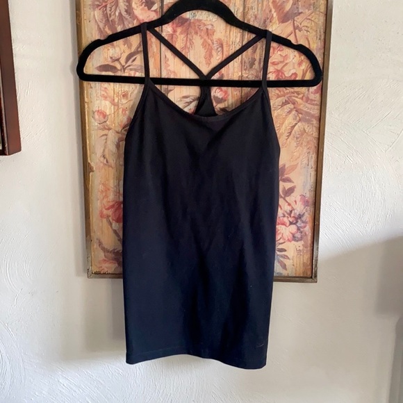 NIKE BLACK STRETCH YOGA GYM WORKOUT TANK TOP S - Picture 1 of 10
